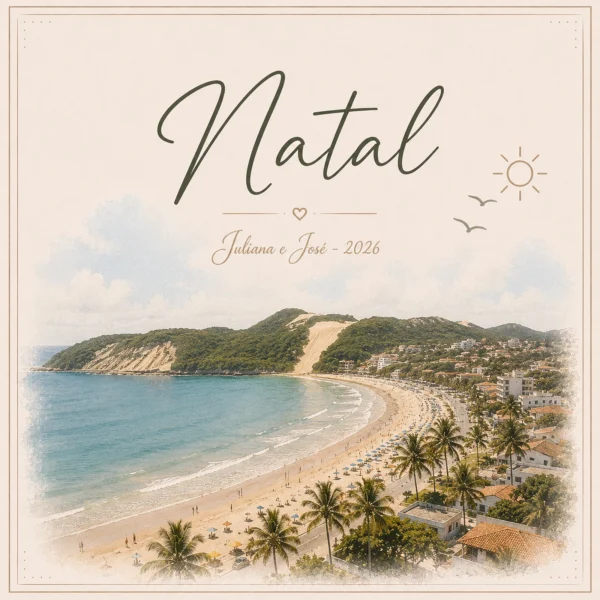 Arte do azulejo de viagem Natal, ilustração da cidade