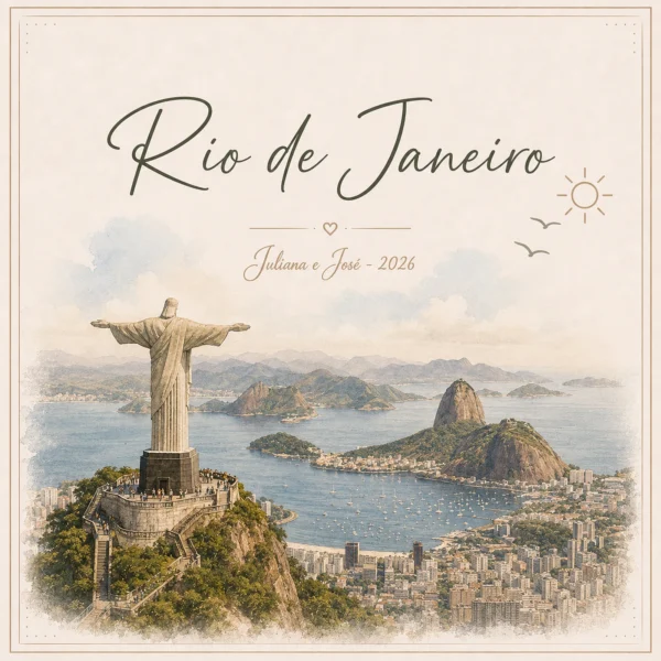 Arte do azulejo de viagem Rio de Janeiro, ilustração da cidade