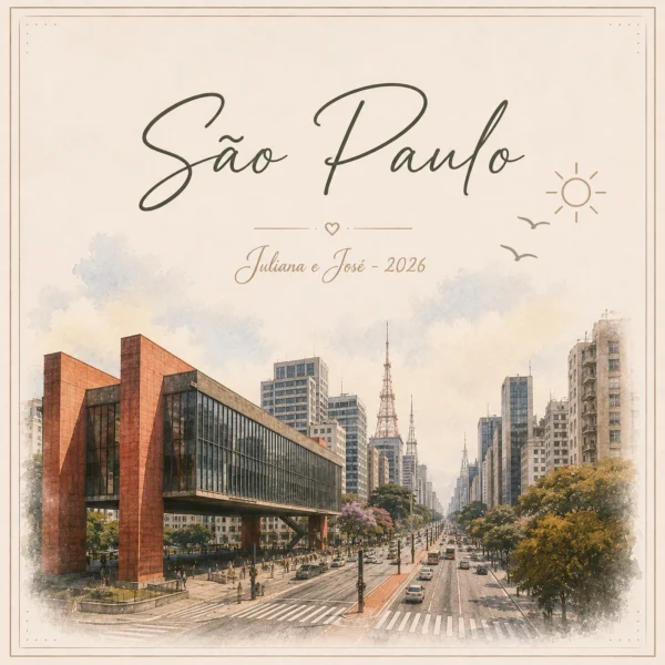 Arte do azulejo de viagem São Paulo, ilustração da cidade