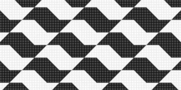 Arte do azulejo geométrico preto e branco inspirado no piso das calçadas de São Paulo