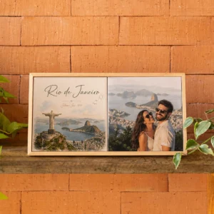 Duo de Azulejos de Viagem Personalizado 15×30 – Foto + Cidade