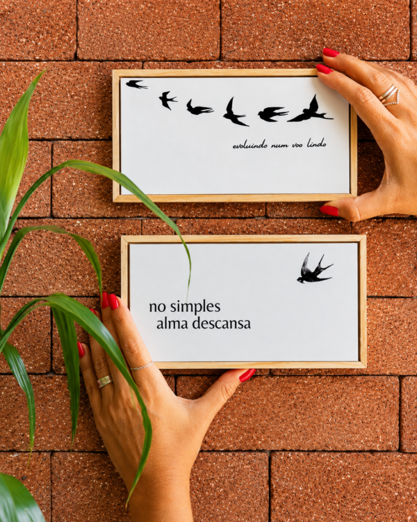 Kit 2 Azulejos Decorativos - Frases e Pássaros