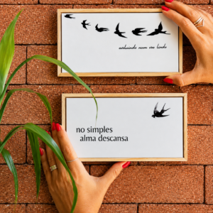 Kit 2 Azulejos Decorativos – Frases e Pássaros